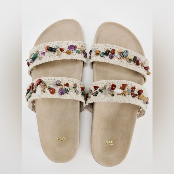 ZARA FLAT STRAPPY SANDALS - Picture 7 of 9